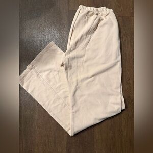 Naked Wardrobe Beige Straight Leg Lounge Pants Size L NWT/NWOT Long Length
